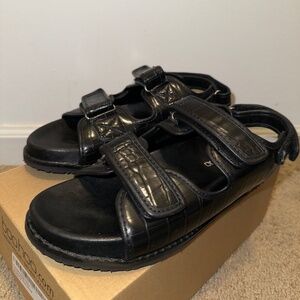 Chunky black sandals